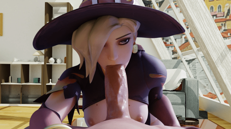 Witch Mercy Deepthoat VR Hentai video 1